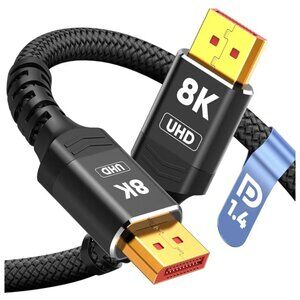 NEW - 8K 4K DisplayPort Cable 1.4 6.6FT DP Cord VESA Certified 8K60Hz 4K144Hz